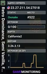 Retro Dominance, Semi Vanilla, First Person Only.