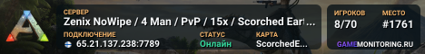Zenix NoWipe / 4 Man / PvP / 15x / Scorched Earth