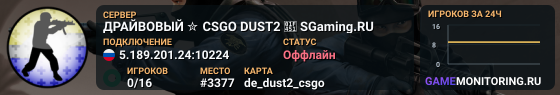 ДPAЙBOBЫЙ ✮ CSGO DUST2 👑 SGaming.RU