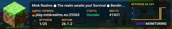 Mink Realms ● The realm awaits you! Survival ● Bending ● Creative