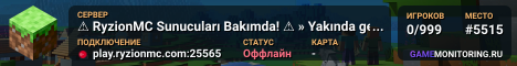 ⚠ RyzionMC Sunucuları Bakımda! ⚠ » Yakında geri döneceğiz... «