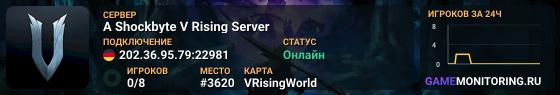 A Shockbyte V Rising Server