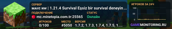 ᴍᴀᴠɪ ɴᴡ | Survival Bize katıl: mc.mavinw.com | discord.gg/mavinw