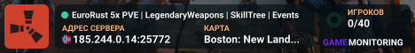 EuroRust 5x PVE | LegendaryWeapons | SkillTree | Events