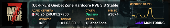 (Qc-Fr-En) QuebecZone Hardcore PVE 3.3 Stable