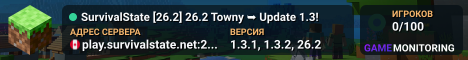 SurvivalState [26.2] 26.2 Towny ➥ Update 1.3!