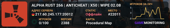 ALPHA RUST 266 | ANTICHEAT | X50 | WIPE 02.08