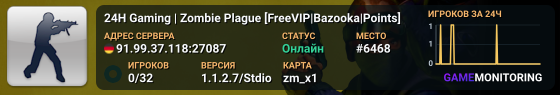 24H Gaming | Zombie Plague [FreeVIP|Bazooka|Points]