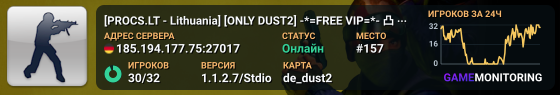 [PROCS.LT - Lithuania] [ONLY DUST2] -*=FREE VIP=*- 凸(-_-)凸