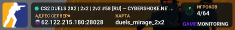 CS2 DUELS 2X2 | 2x2 | 2v2 #58 [RU] — CYBERSHOKE.NET (ONLY MIR