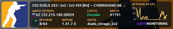 CS2 DUELS 2X2 | 2x2 | 2v2 #59 [RU] — CYBERSHOKE.NET (ONLY MIR