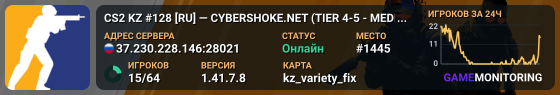 CS2 KZ #128 [RU] — CYBERSHOKE.NET (TIER 4-5 - MEDIUM, ONLY VA
