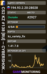 CS2 KZ #138 [RU] — CYBERSHOKE.NET (TIER 4-5 - MEDIUM, ONLY VA
