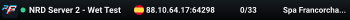 NRD Server 2 - Wet Test