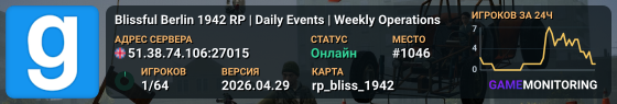 Blissful Berlin 1942 RP | Daily Events | Weekly Operations