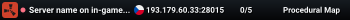 Server name on in-game server list