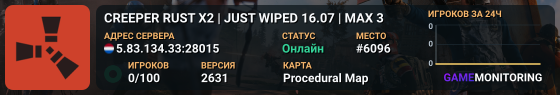 CREEPER RUST X2 | JUST WIPED 16.07 | MAX 3