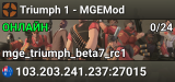 ★ Triumph 1 ★ - MGEMod