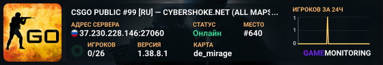 CSGO PUBLIC #99 [RU] — CYBERSHOKE.NET (ALL MAPS128 TICK)