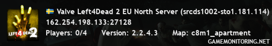 Valve Left4Dead 2 EU North Server (srcds1002-sto1.181.114)