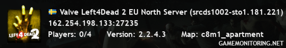 Valve Left4Dead 2 EU North Server (srcds1002-sto1.181.221)