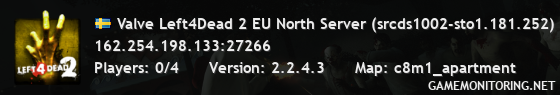 Valve Left4Dead 2 EU North Server (srcds1002-sto1.181.252)