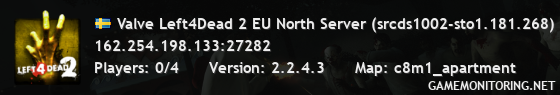 Valve Left4Dead 2 EU North Server (srcds1002-sto1.181.268)