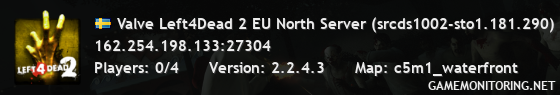 Valve Left4Dead 2 EU North Server (srcds1002-sto1.181.290)