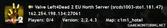 Valve Left4Dead 2 EU North Server (srcds1003-sto1.181.47)