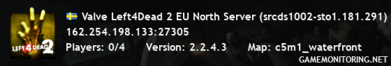 Valve Left4Dead 2 EU North Server (srcds1002-sto1.181.291)