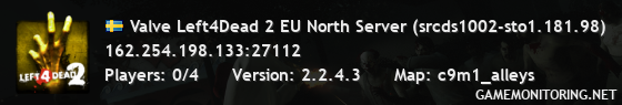 Valve Left4Dead 2 EU North Server (srcds1002-sto1.181.98)