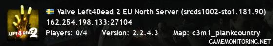 Valve Left4Dead 2 EU North Server (srcds1002-sto1.181.90)