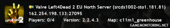 Valve Left4Dead 2 EU North Server (srcds1002-sto1.181.81)