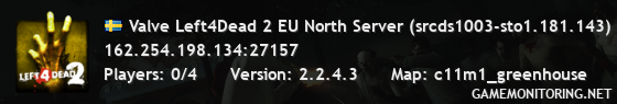 Valve Left4Dead 2 EU North Server (srcds1003-sto1.181.143)