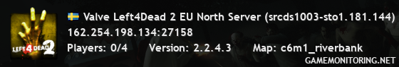 Valve Left4Dead 2 EU North Server (srcds1003-sto1.181.144)