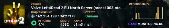 Valve Left4Dead 2 EU North Server (srcds1003-sto1.181.159)