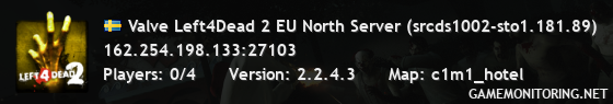 Valve Left4Dead 2 EU North Server (srcds1002-sto1.181.89)