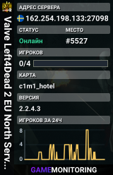 Valve Left4Dead 2 EU North Server (srcds1002-sto1.181.84)