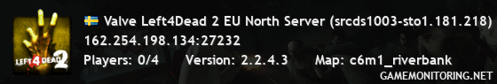 Valve Left4Dead 2 EU North Server (srcds1003-sto1.181.218)