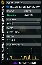 Valve Left4Dead 2 EU North Server (srcds1003-sto1.181.280)