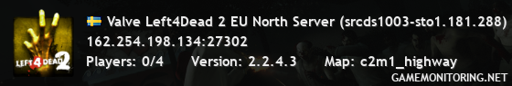 Valve Left4Dead 2 EU North Server (srcds1003-sto1.181.288)