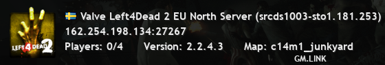 Valve Left4Dead 2 EU North Server (srcds1003-sto1.181.253)