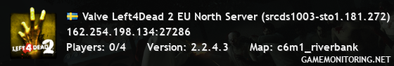 Valve Left4Dead 2 EU North Server (srcds1003-sto1.181.272)