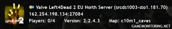 Valve Left4Dead 2 EU North Server (srcds1003-sto1.181.70)