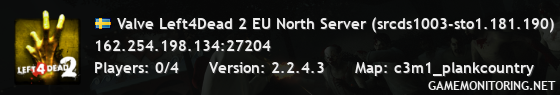 Valve Left4Dead 2 EU North Server (srcds1003-sto1.181.190)