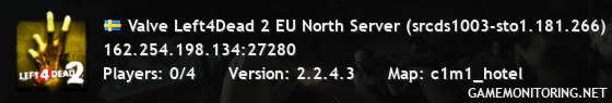 Valve Left4Dead 2 EU North Server (srcds1003-sto1.181.266)