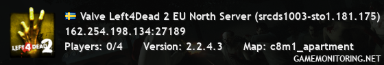 Valve Left4Dead 2 EU North Server (srcds1003-sto1.181.175)