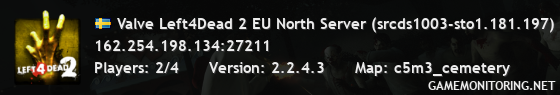 Valve Left4Dead 2 EU North Server (srcds1003-sto1.181.197)