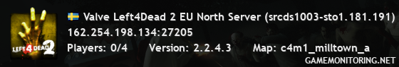 Valve Left4Dead 2 EU North Server (srcds1003-sto1.181.191)