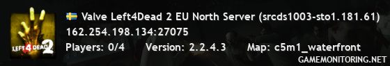 Valve Left4Dead 2 EU North Server (srcds1003-sto1.181.61)